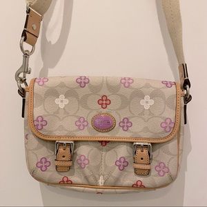Coach leather floral crossbody bag NWOT